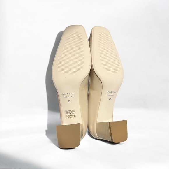 🌻NEW Ron White Lizbeth Bone Color Patent Leather Waterproof Italian Heel size 10 - Picture 10 of 12